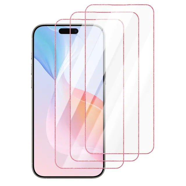 Bling Diamond Tempered Glass Screen Protector – wholesale, Diamond edge · 8 colours